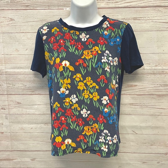 Tory Burch Silk and Linen Kayla Tee - Picture 1 of 6